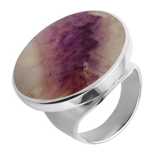 Sterling Silver Blue John Large Round Stone Ring R611 C W Sellors Fine Jewellery