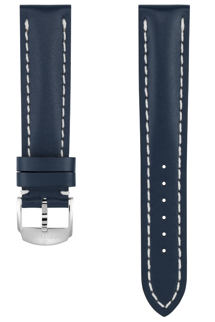 Breitling Strap Old Style Calf Leather 20-18 Blue 113X C W