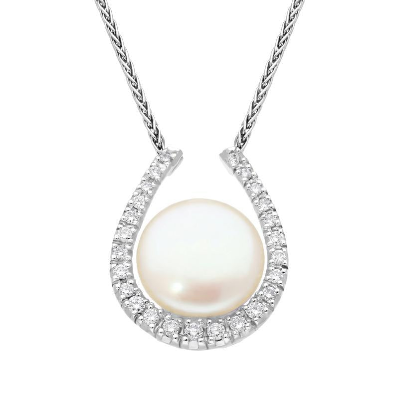 Diamond horseshoe necklace white gold 2025