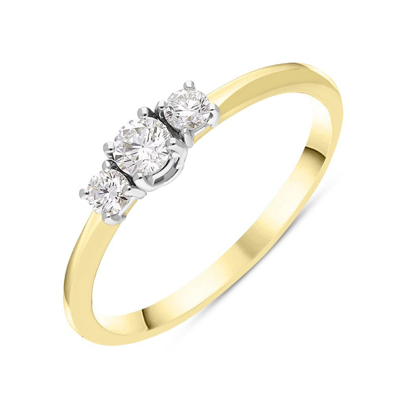 18ct Yellow Gold Diamond Three Stone Ring BLC-318 | C W Sellors Fine ...