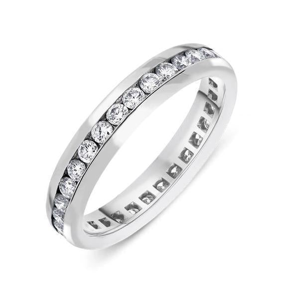 18ct White Gold 0.80ct Diamond Channel Set Wedding Eternity Ring FEU 832 C W Sellors Fine Jewellery