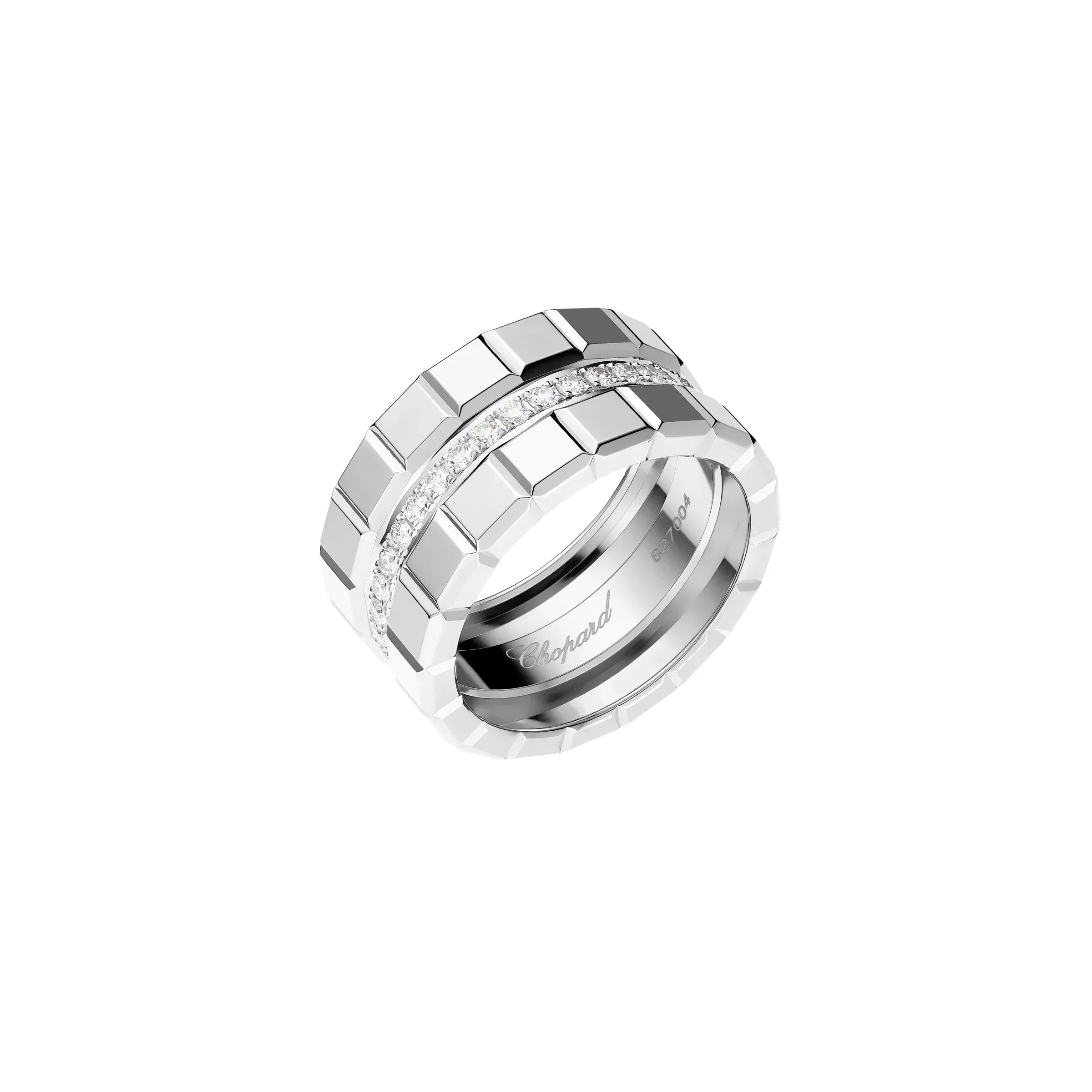 Chopard Ice Cube 18ct White Gold Diamond Double Wide Ring