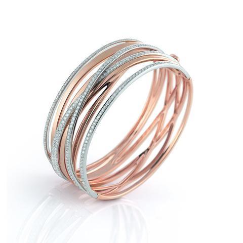 Al Coro Serenata 18ct Rose Gold 2.88ct Diamond Bangle NB378R C W Sellors Fine Jewellery