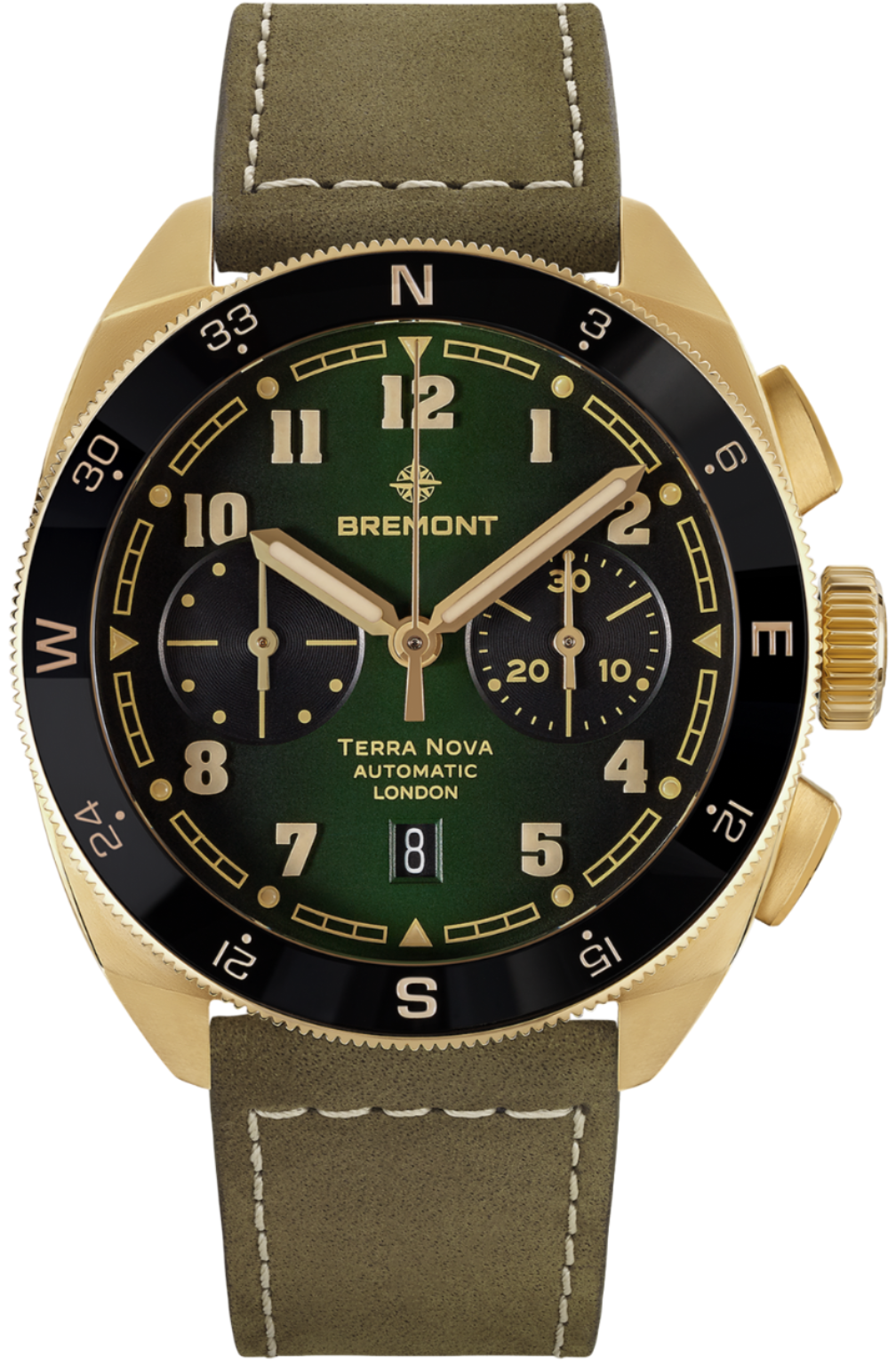 Bremont Terra Nova Chronograph Bronze Leather Watch TN42-CHR-BZ-GN