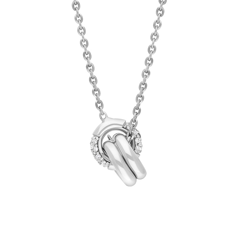 Chimento Bamboo Pure 18ct White Gold 0.10ct Diamond Necklace 1G14411BB5400 C W Sellors Fine Jewellery