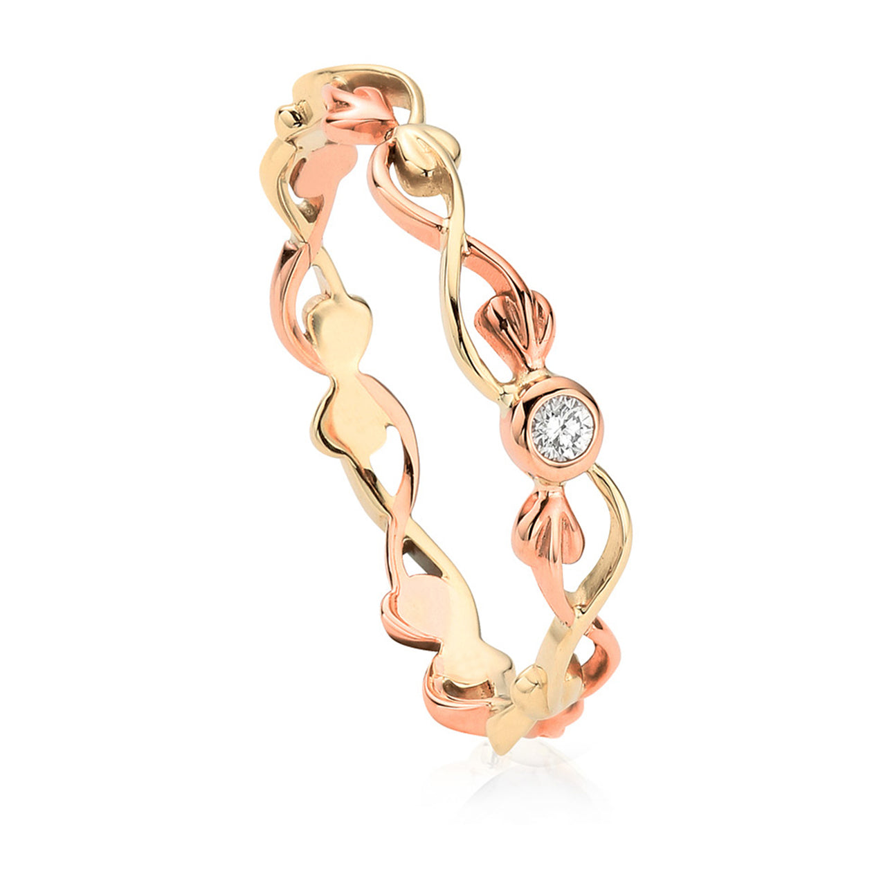 Clogau Tree of Life 9ct Gold Diamond Stacking Ring D TOLDSR C W Sellors Fine Jewellery