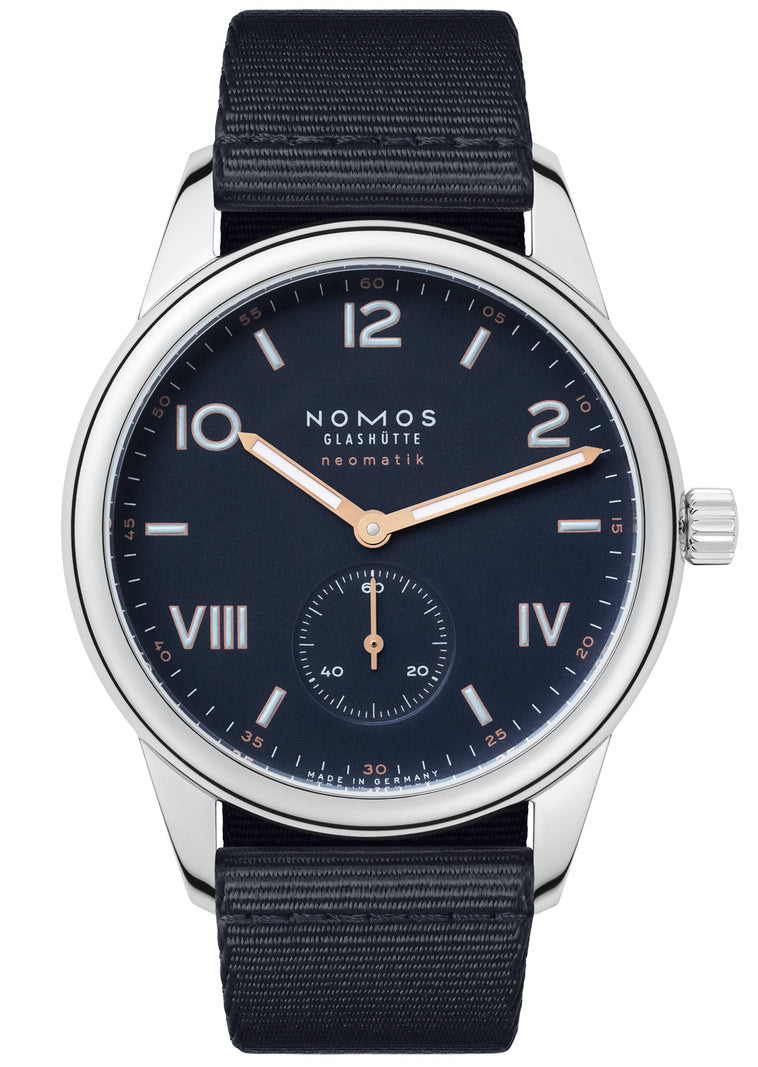 Nomos Glashutte Club Campus Neomatik 39 Midnight Blue Sapphire Crystal 768 C W Sellors Fine Jewellery