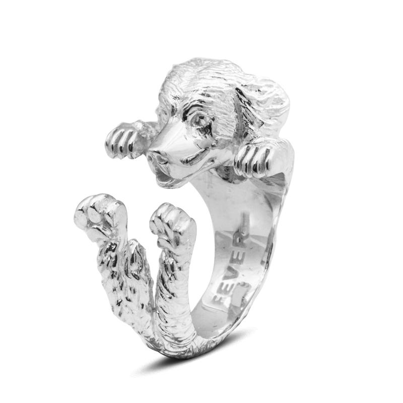 Dog Fever Sterling Silver Golden Retriever Hug Ring DFANE00019 C W Sellors Fine Jewellery