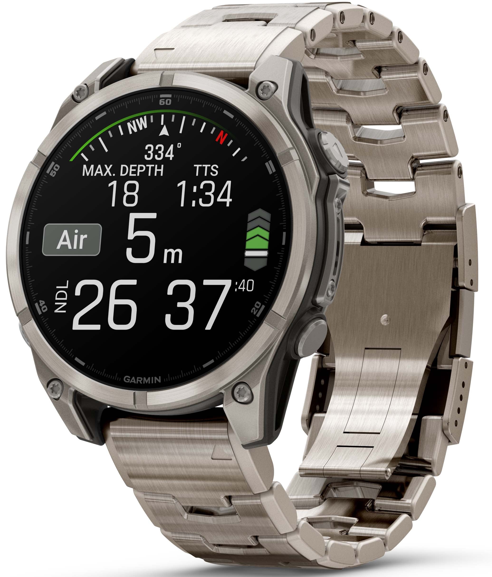 Garmin Fenix 47mm Sapphire AMOLED Titanium Bracelet Watch 010