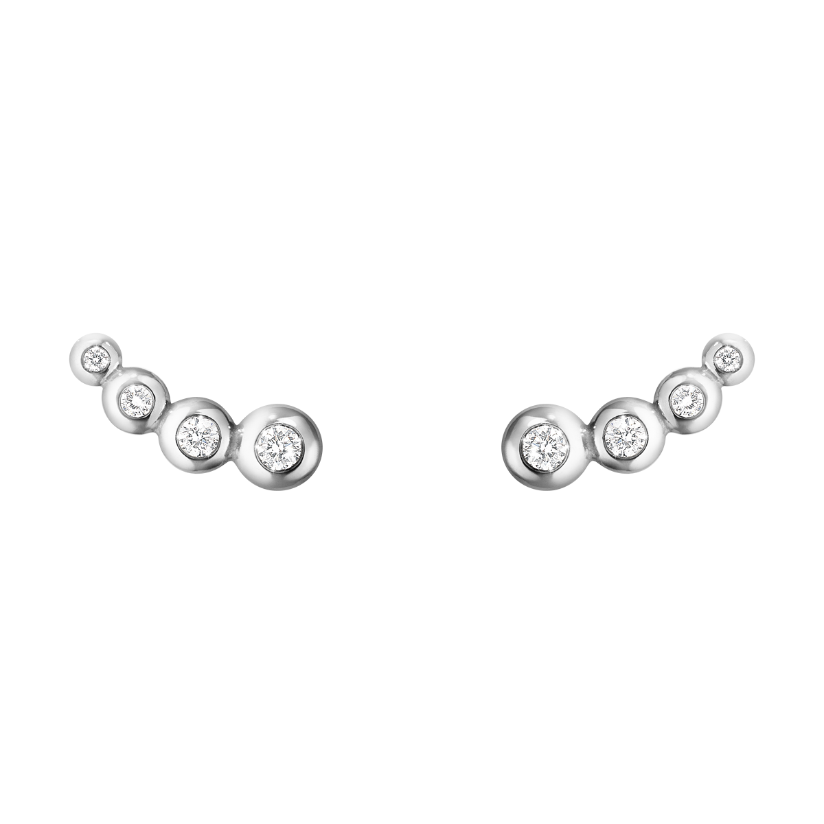Georg Jensen Aurora 18ct White Gold Diamond Climber Earrings D 10011893 C W Sellors Fine Jewellery