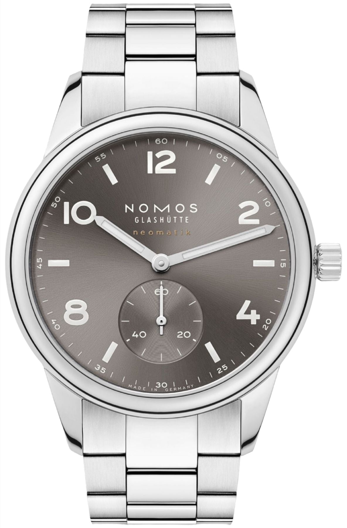 Nomos Glashutte Club Sport Neomatik 39 Smoke Steel Back Watch 763