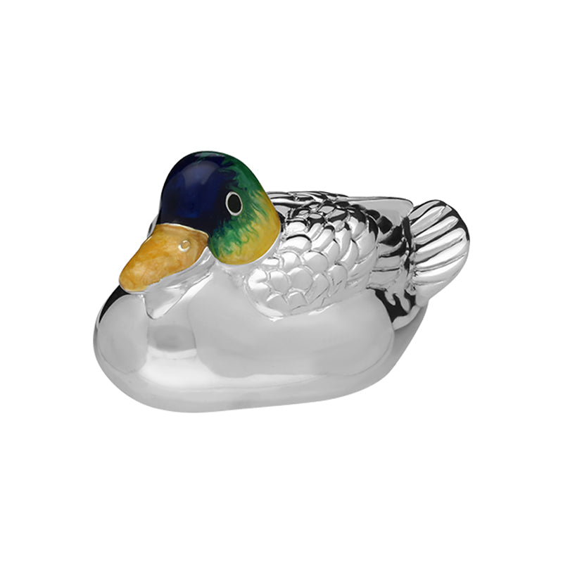 Saturno Sterling Silver Enamel Single Small Duck Figurine D SAT