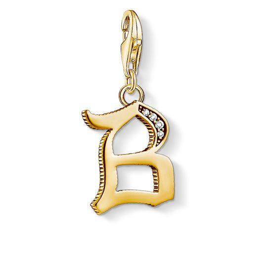 Thomas Sabo Charm Club Yellow Gold White Zirconia Letter B Charm D 1608 414 39 C W Sellors Fine Jewellery