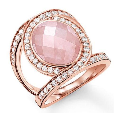 Thomas Sabo Glam And Soul Rose Gold Rose Quartz Pink Love Knot Cocktail Ring D TR2015 537 9 50 C W Sellors Fine Jewellery
