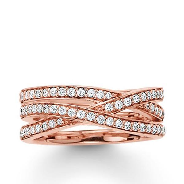 Thomas Sabo Glam And Soul Rose Gold White Zirconia Eternity Ring size 54 D TR2012 416 14 C W Sellors Fine Jewellery