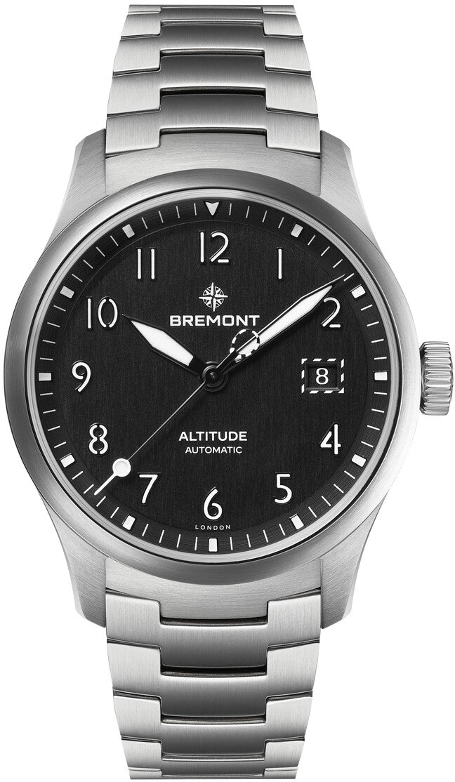 Bremont Altitude 39 Date Black Bracelet Watch ALT39-DT-SS-BK-B