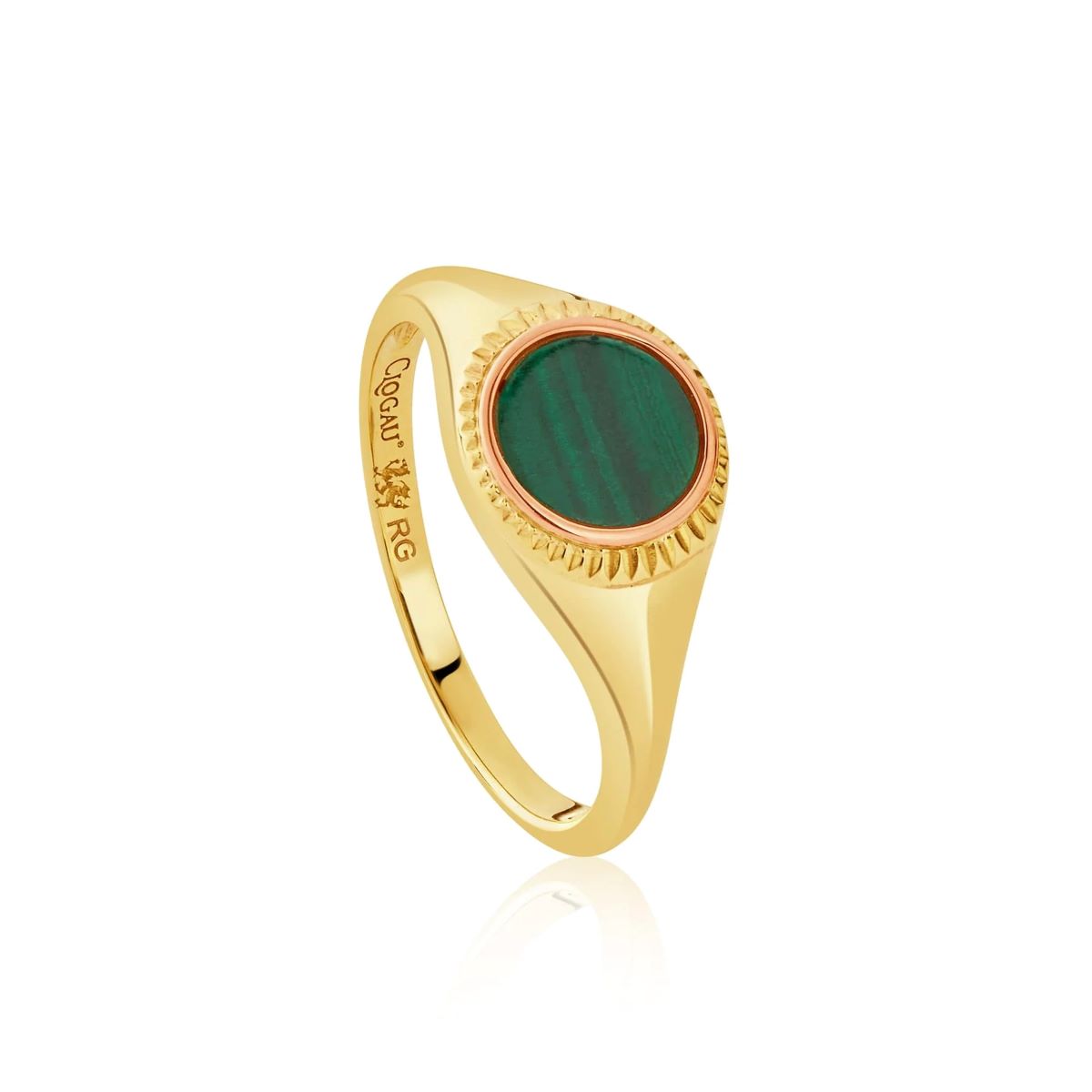 Clogau Reflections Of Padarn 9ct Gold Malachite Ring GMCH0335