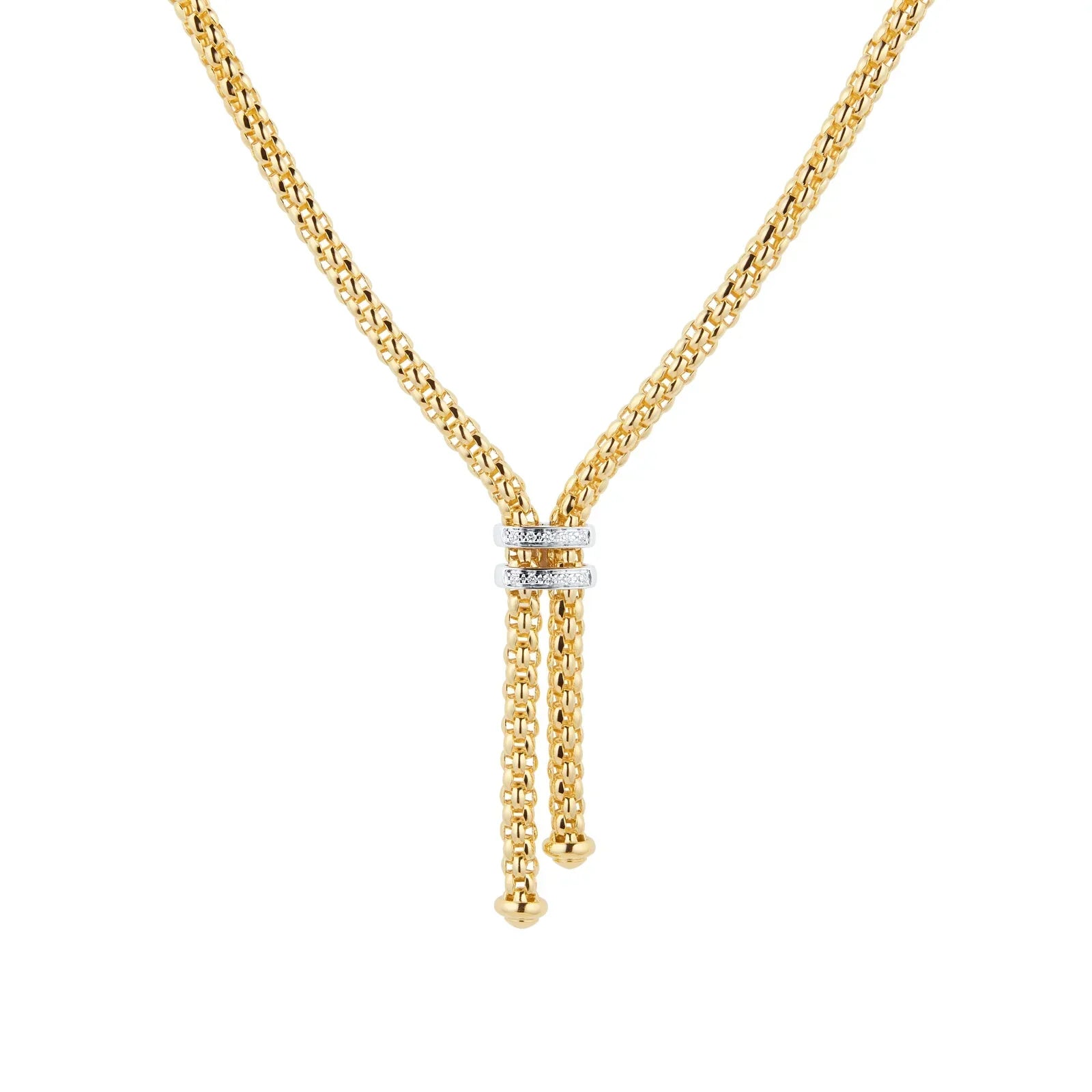 Fope Maori 18ct Yellow Gold Diamond Lariat Necklace