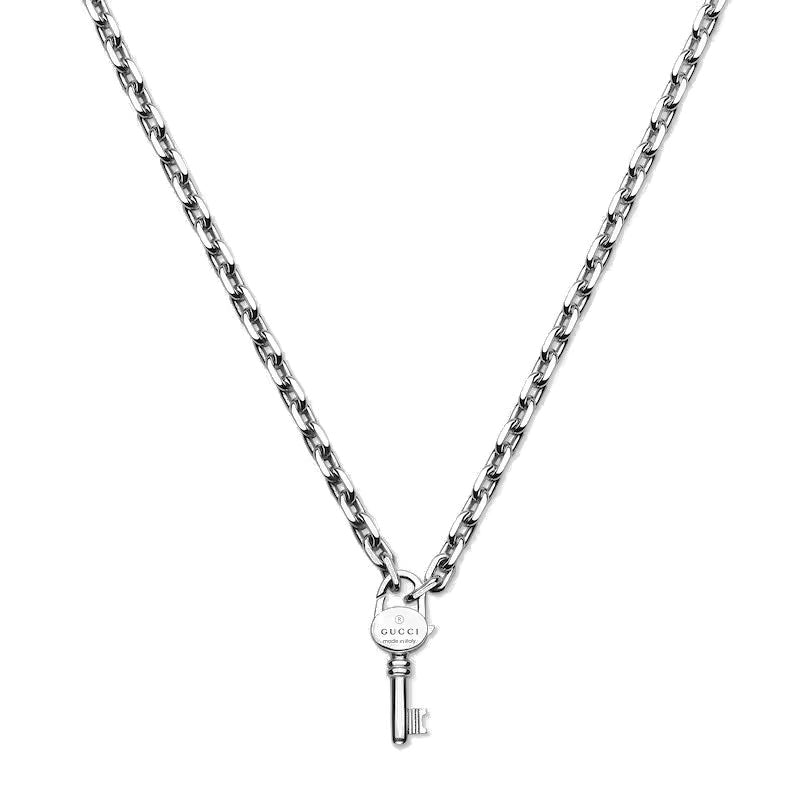 Gucci Trademark Sterling Silver Key Necklace D YBB796343001