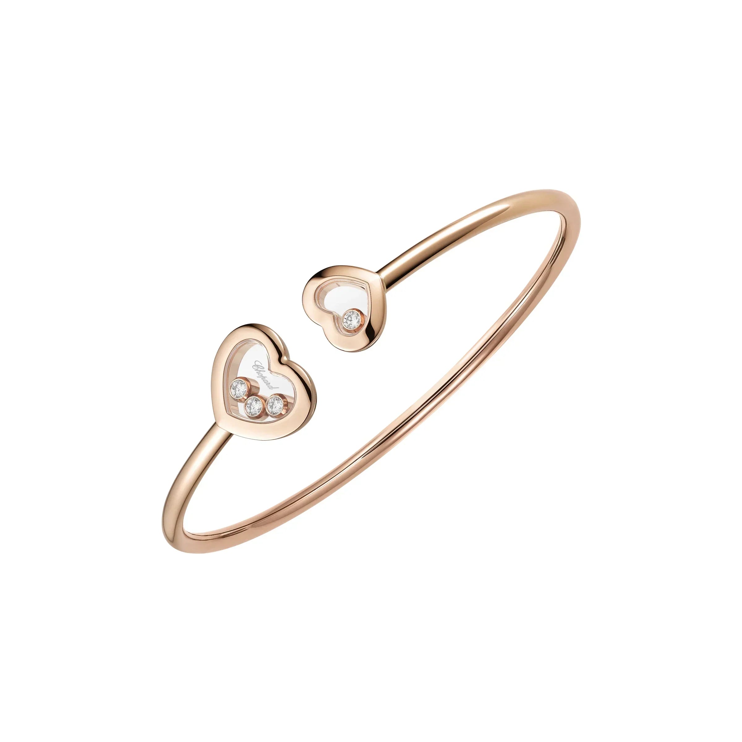 Chopard Happy Diamonds Icons 18ct Rose Gold Heart Bangle 85A614 5001 C W Sellors Fine Jewellery