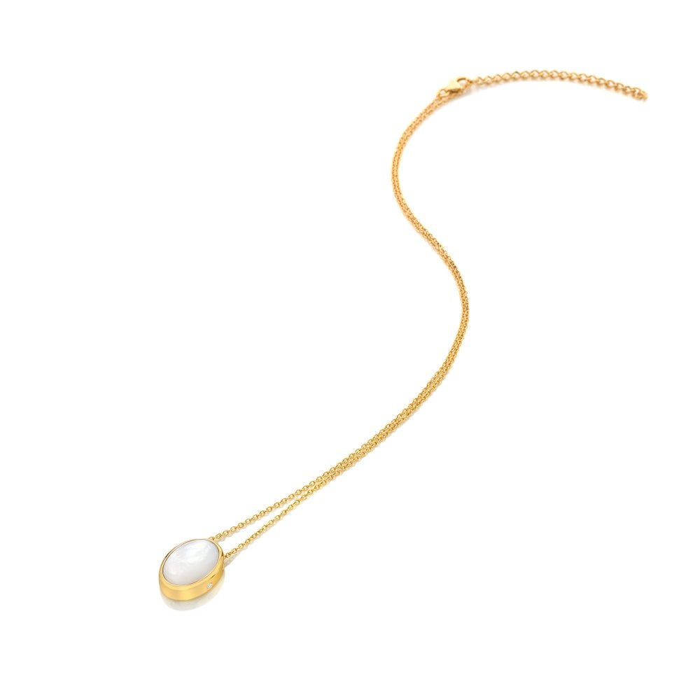 Hot Diamonds Gold Plated Sterling Silver Mother Of Pearl Necklace