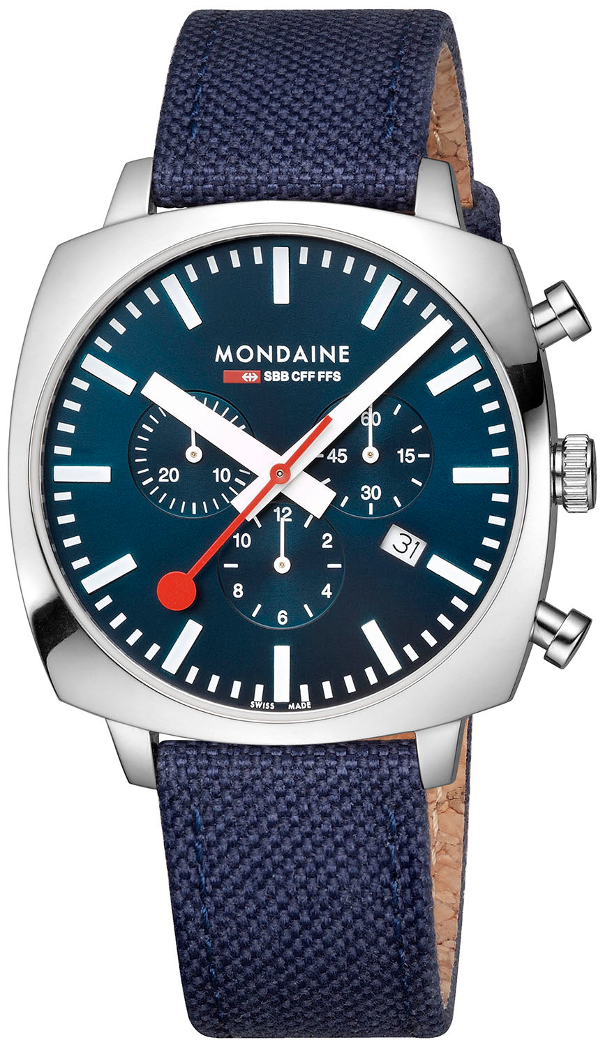 Mondaine Official Swiss Railways Cushion Set Watch