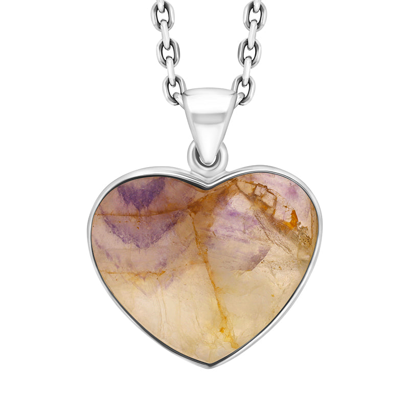 Sterling Silver Blue John Heart Pendant Necklace D PUNQ0008967