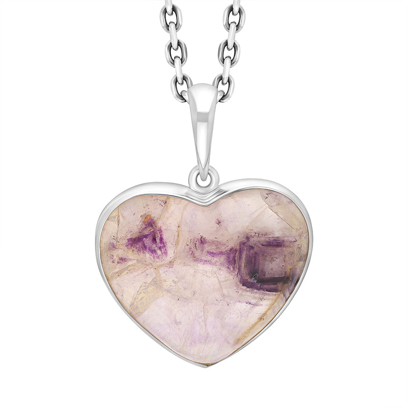 Sterling Silver Blue John Heart Pendant Necklace D PUNQ0008972