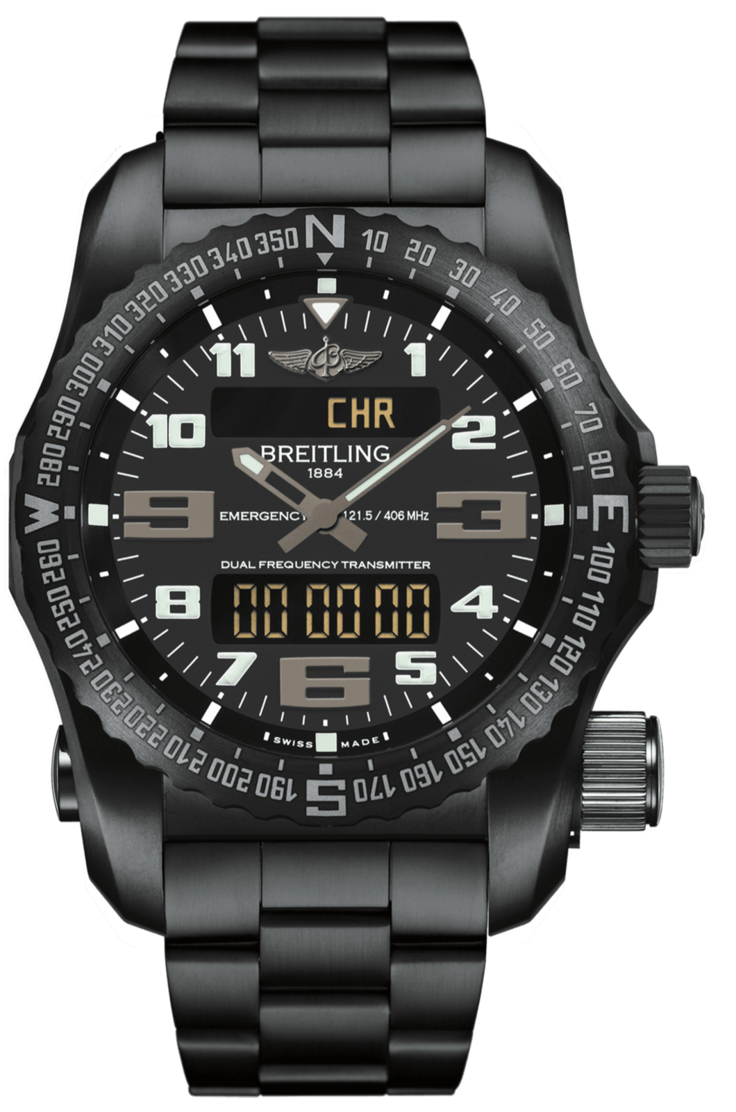 Breitling Watch Emergency Black Titanium Volcano Black V76325221B1V1 C W Sellors Luxury Watches