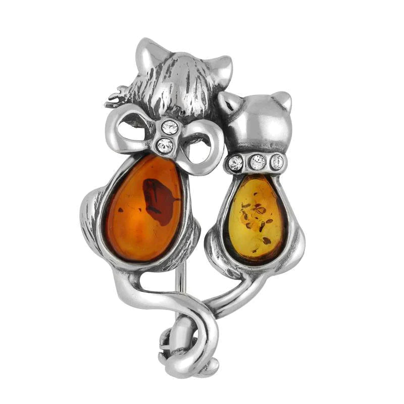 Sterling silver cat brooch new arrivals