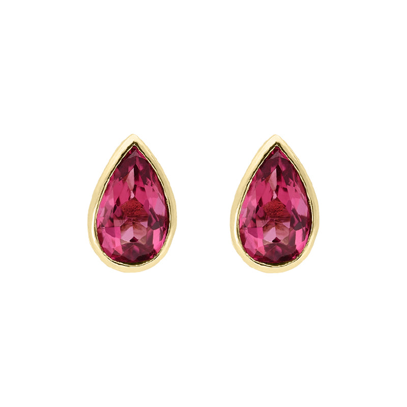9ct gold pink stud earrings discount