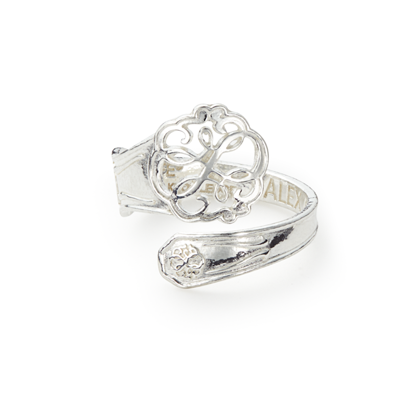 Alex And Ani Path of Life Sterling Silver Spoon Ring