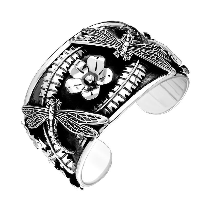 Gorgy!! Vintage Southwest Sterling Silver Dragonfly Bracelet Cuff