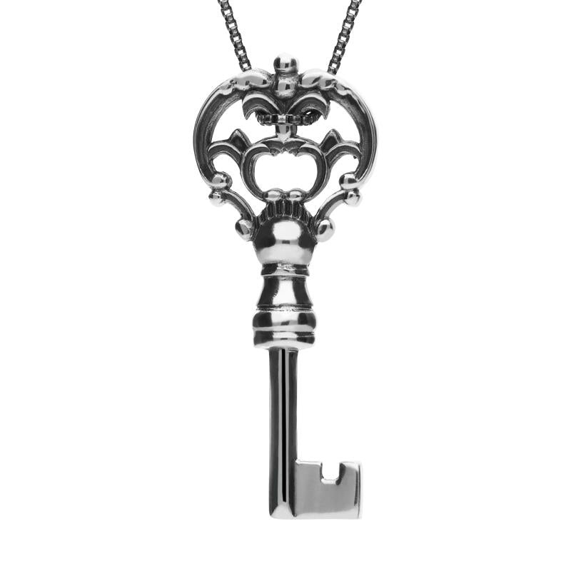Sterling Silver Small Filigree Chatsworth Key Necklace