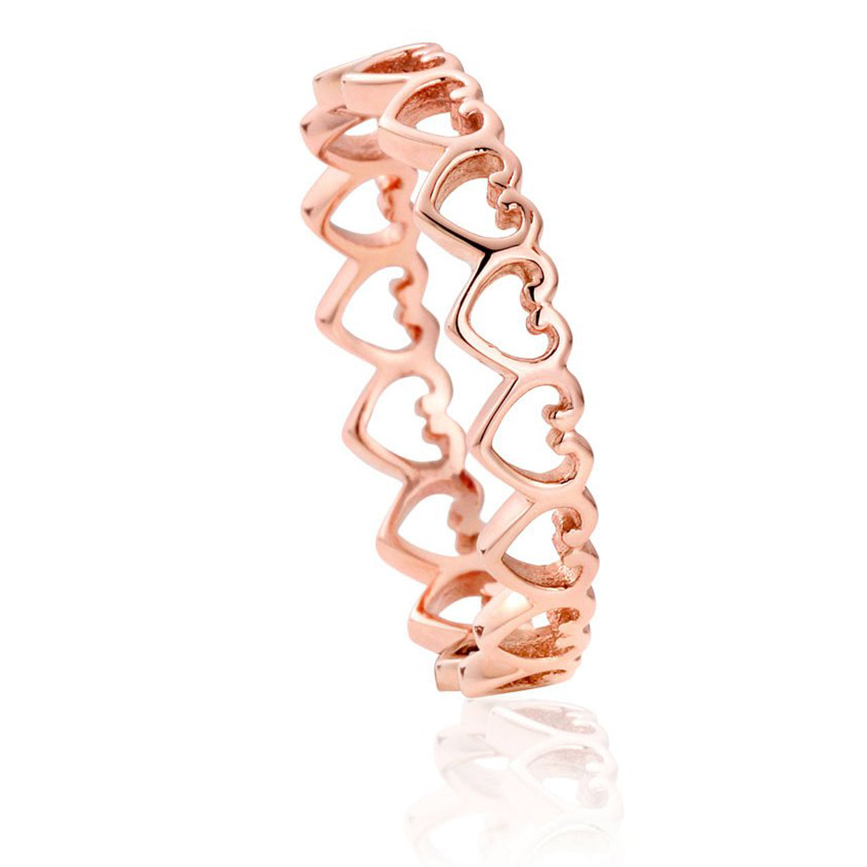 Clogau Affinity 9ct Rose Gold Heart Stacking Ring