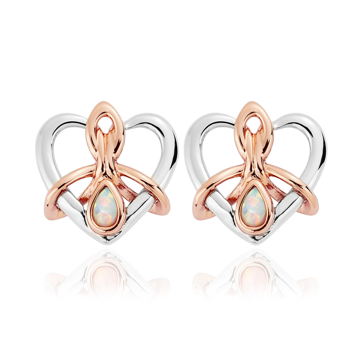 Clogau Dwynwen Sterling Silver Opal Stud Earrings 3SDWSE C W Sellors Fine Jewellery