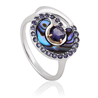 Clogau Ebb and Flow Sterling Silver Abalone Ring 3SEBFR C W Sellors Fine Jewellery