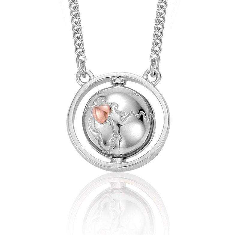 Sterling silver globe necklace discount