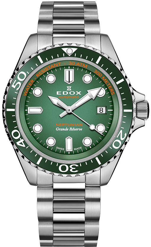 Edox Watch Neptunian Grande Reserve Green 80801 3VM VDN C W Sellors Luxury Watches