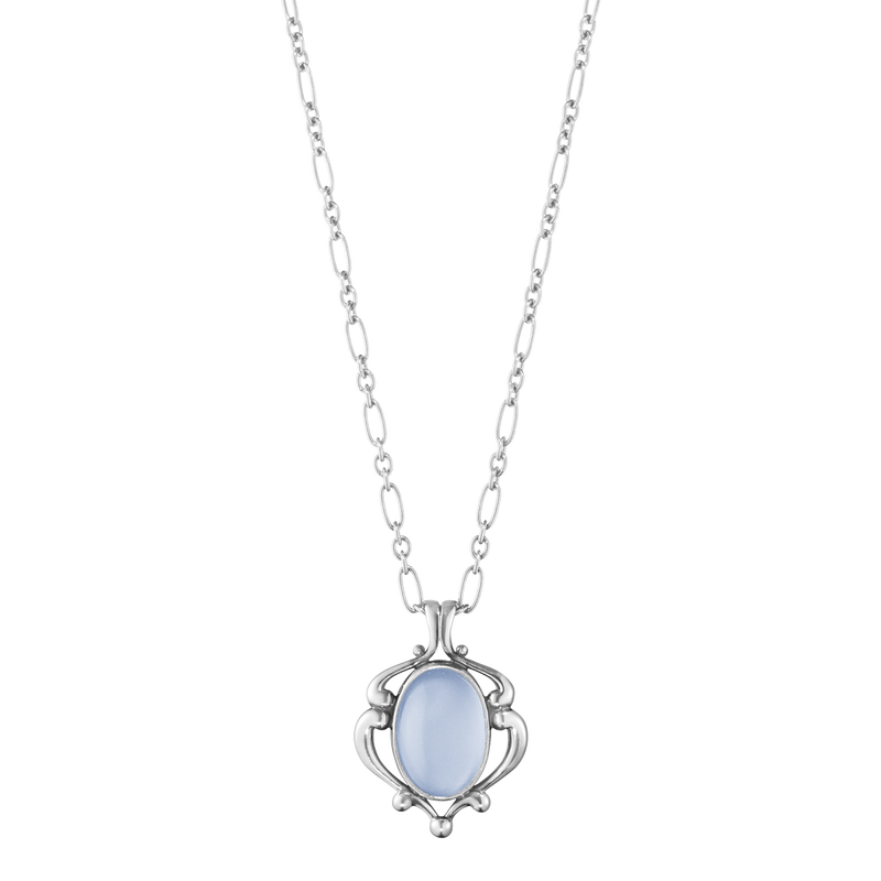 Georg Jensen 2019 Heritage Sterling Silver Blue Chalcedony Necklace 10014461 C W Sellors Fine Jewellery