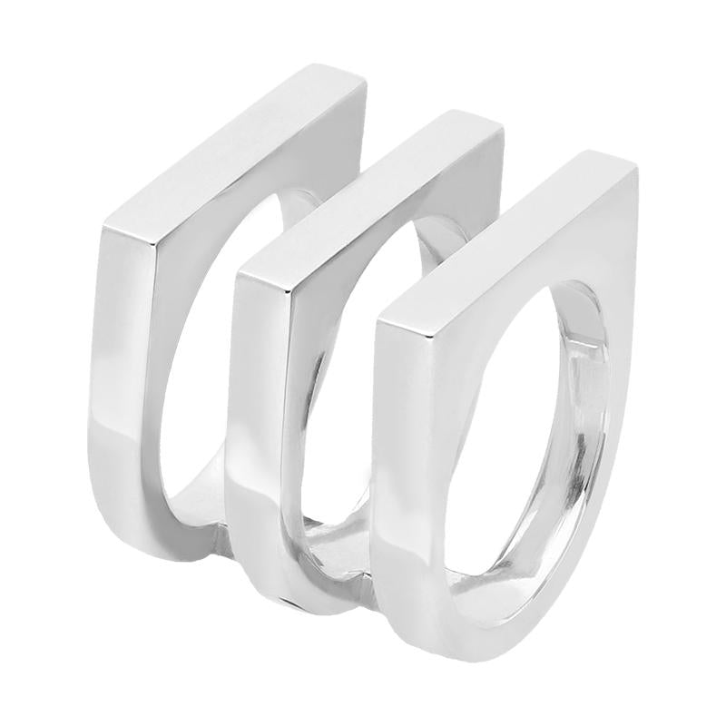 Georg Jensen Aria Sterling Silver Three Row Ring