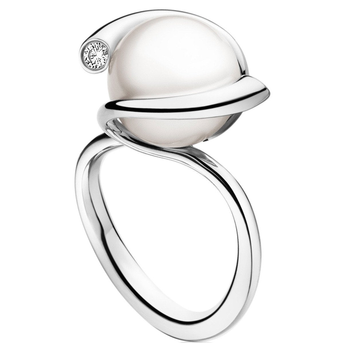 Georg Jensen Magic White Gold Pearl And Diamond Ring D 3570188 C W Sellors Fine Jewellery