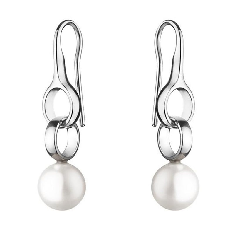 Georg Jensen Sphere Sterling Silver White Pearl Drop Earrings 3539259 C W Sellors Fine Jewellery