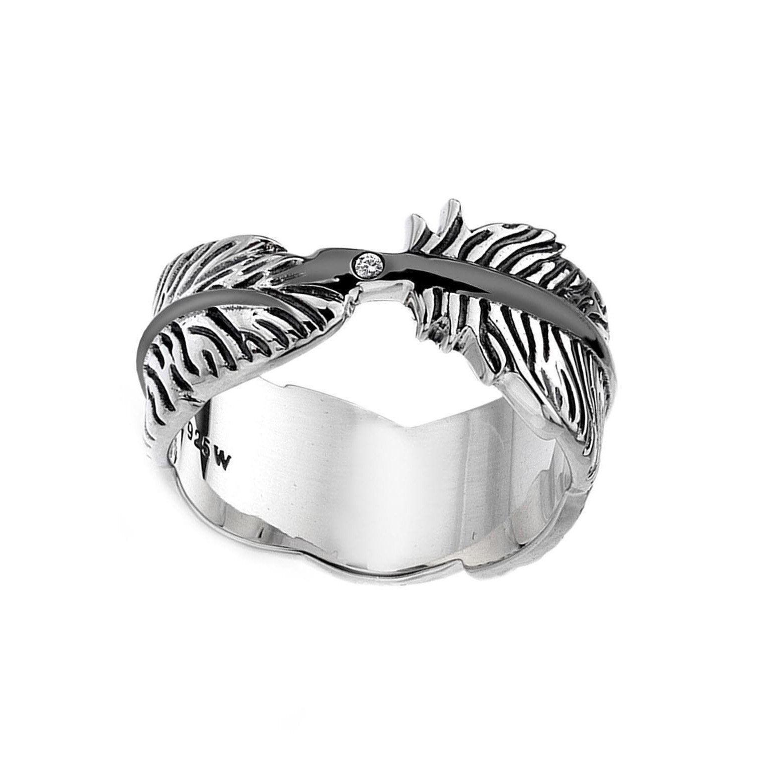 Hot Diamonds Feather Sterling Silver Ring D DR129 C W Sellors Fine Jewellery