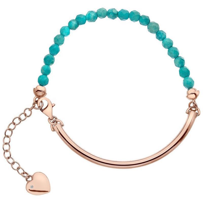 Hot Diamonds Festival Turquoise Rose Gold Plated Bracelet DL308 C W Sellors Fine Jewellery