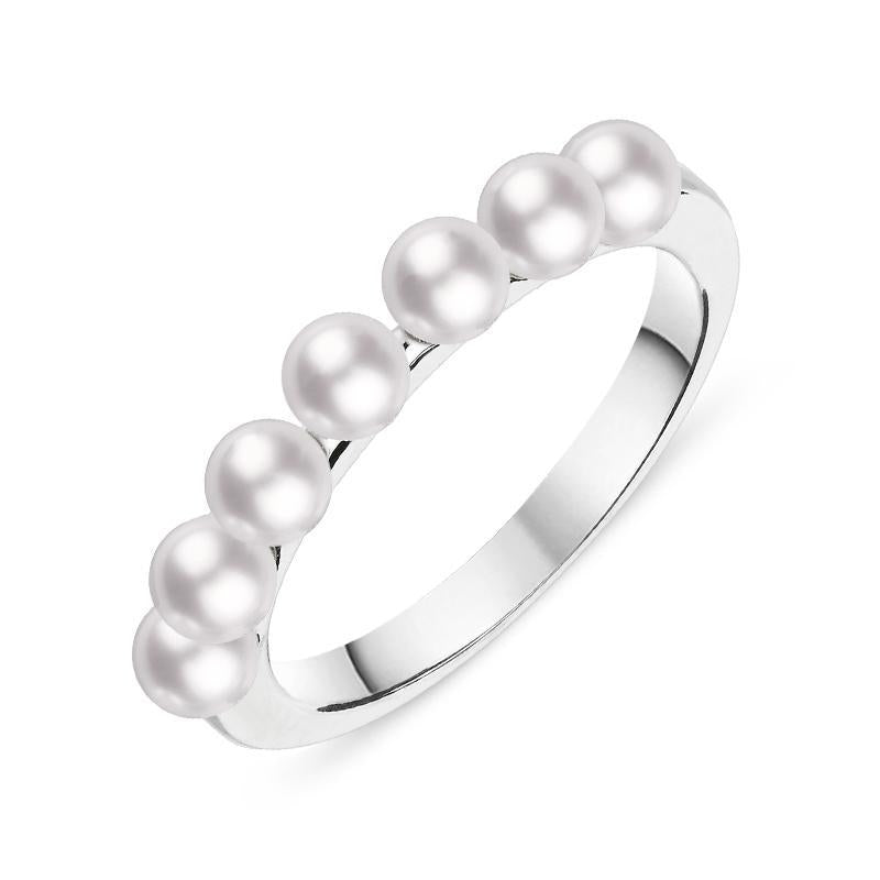 Mikimoto 18ct White Gold 3.5mm White Akoya Pearl Ring