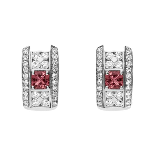 Pink tourmaline earrings white gold clearance