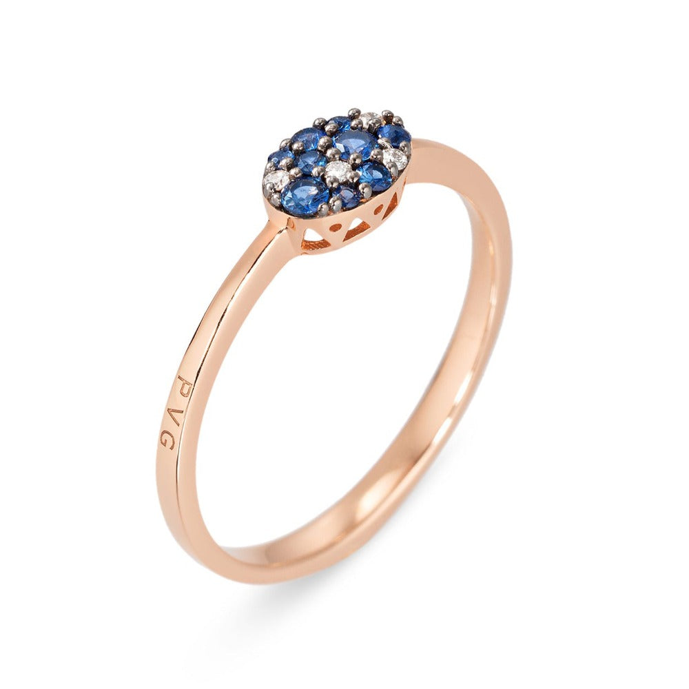 Ponte Vecchio Pitti 18ct Rose Gold Sapphire Diamond Oval