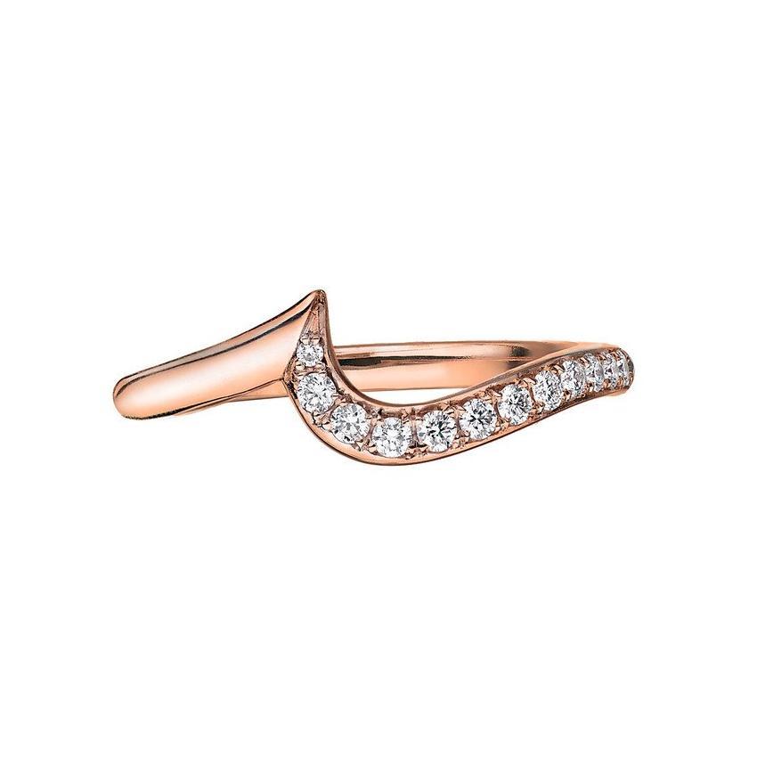 Shaun Leane Entwined 18ct Rose Gold 0.15ct Diamond Petal Wedding Ring EN041.RGWHRZ C W Sellors Fine Jewellery