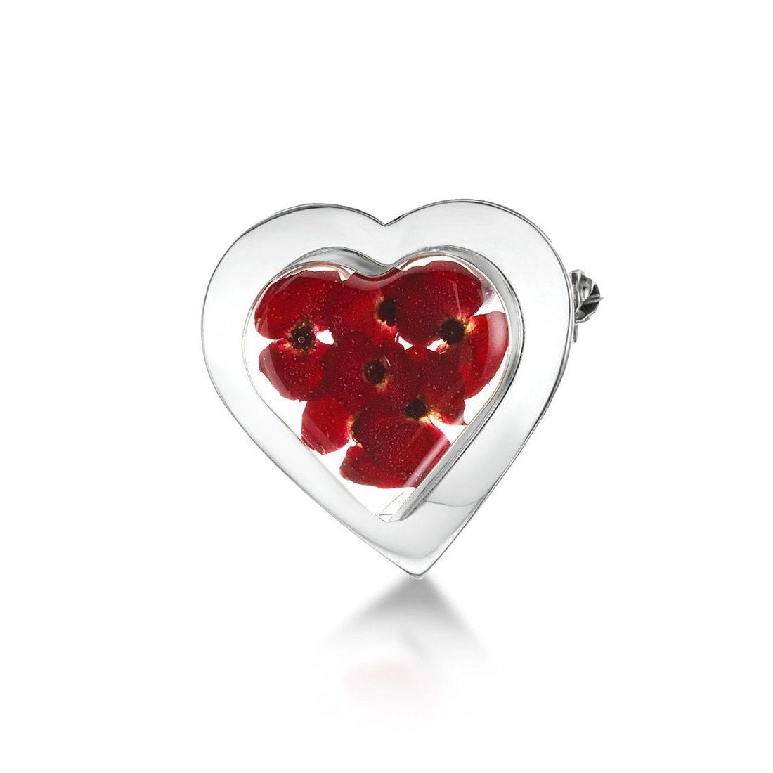 Sterling silver poppy clearance brooch